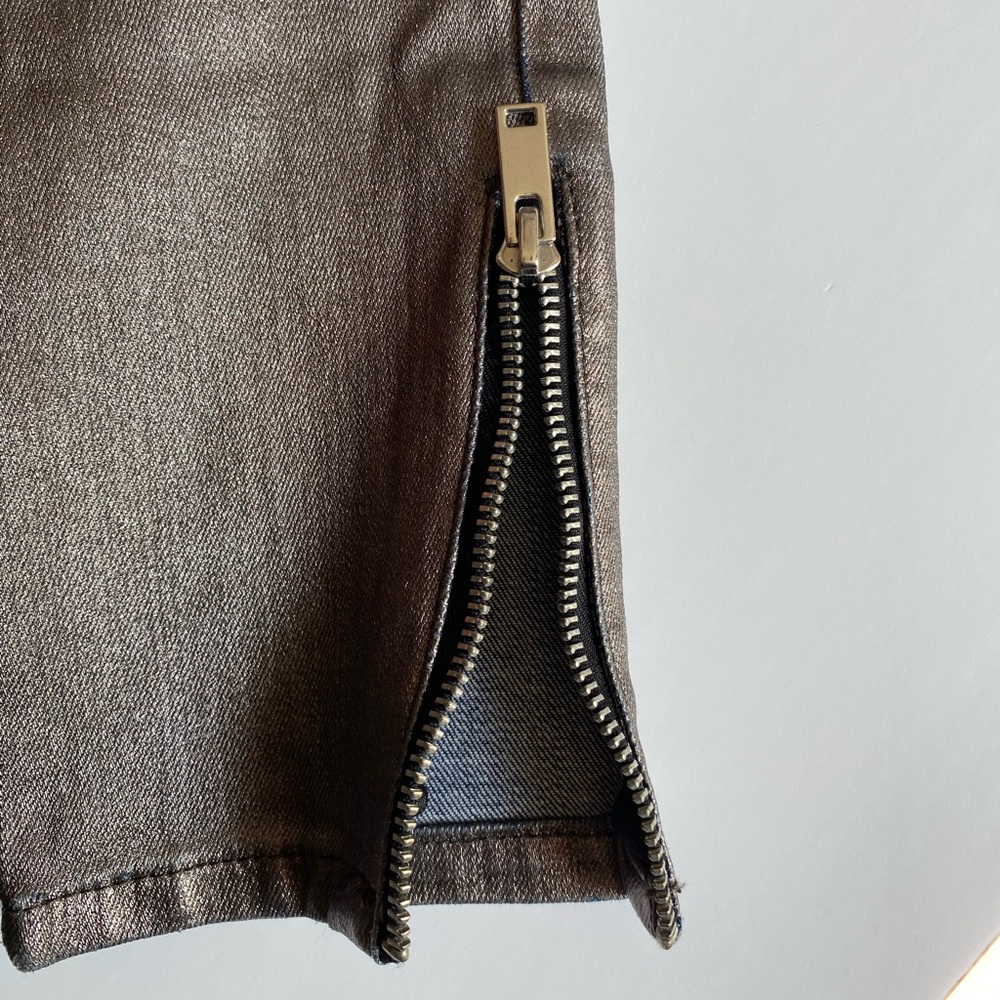 Zara Biker Silver Metallic Jeans - Picture 7 of 11